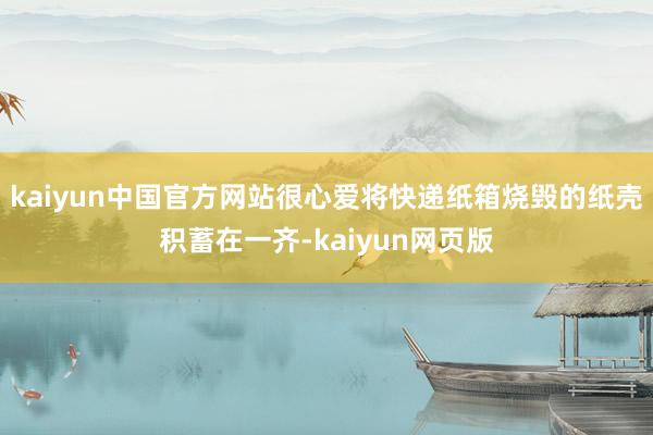 kaiyun中国官方网站很心爱将快递纸箱烧毁的纸壳积蓄在一齐-kaiyun网页版