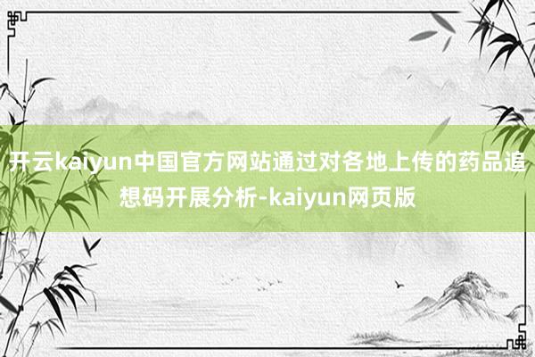 开云kaiyun中国官方网站通过对各地上传的药品追想码开展分析-kaiyun网页版