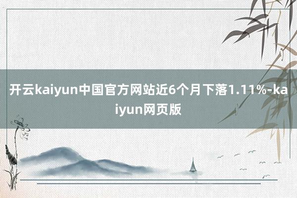 开云kaiyun中国官方网站近6个月下落1.11%-kaiyun网页版