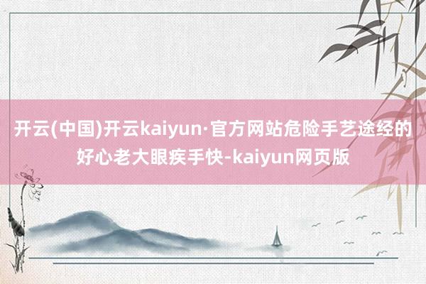 开云(中国)开云kaiyun·官方网站危险手艺途经的好心老大眼疾手快-kaiyun网页版