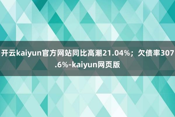 开云kaiyun官方网站同比高潮21.04%；欠债率307.6%-kaiyun网页版